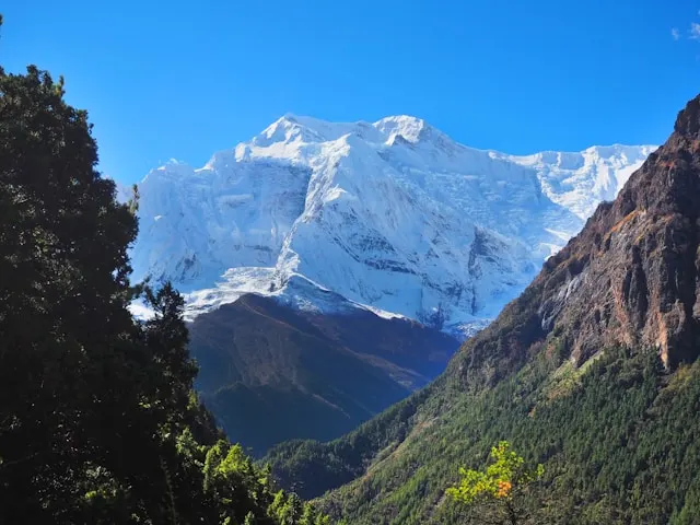 Mountain trail day in the Nepal Himalaya